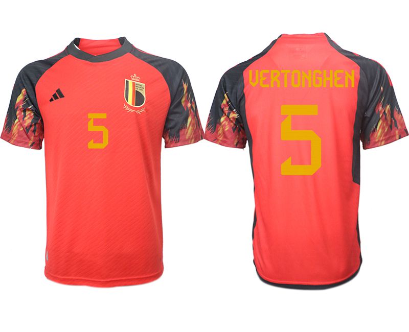 Cheap Men 2022 World Cup National Team Belgium home aaa version red 5 Soccer Jerseys